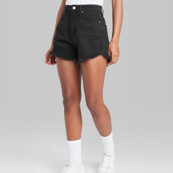 Wild Fable Black High Rise Denim Shorts